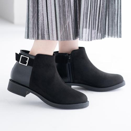 サイドベルトショートブーツ