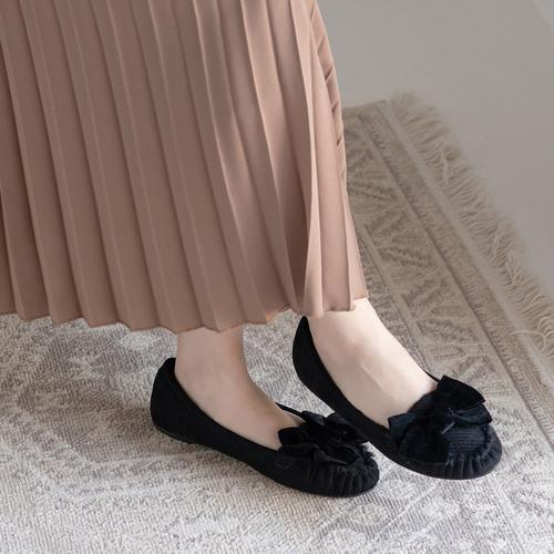 インナーファーベルベットリボンモカシン