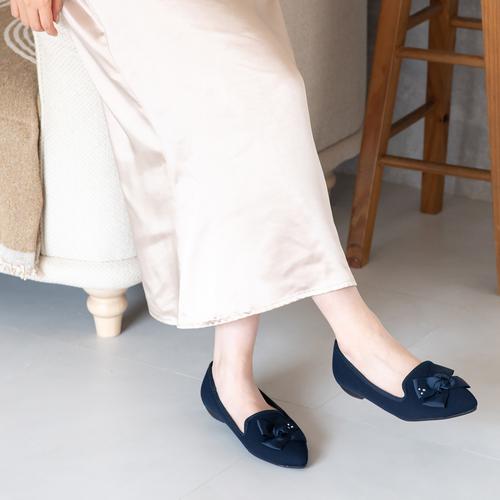 ツイストリボンオペラデザインパンプス