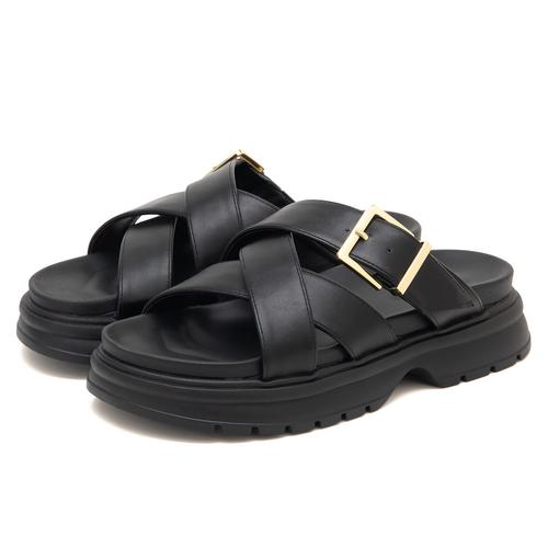 【JB selection】クロスベルト厚底ミュールサンダル