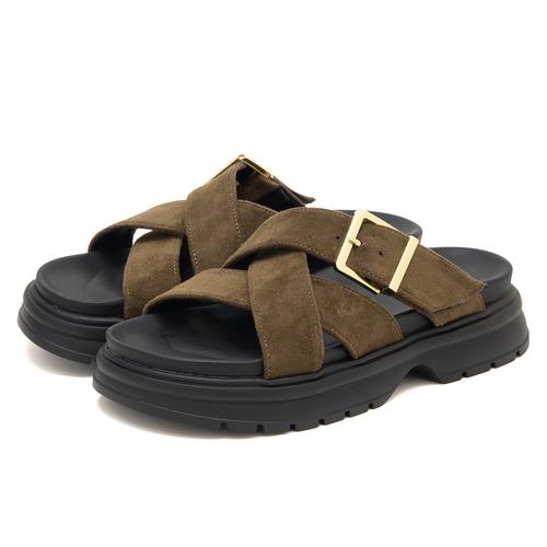 【JB selection】クロスベルト厚底ミュールサンダル