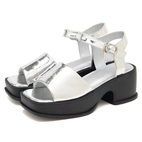 【JB selection】バルキーパテッドストラップ厚底サンダル