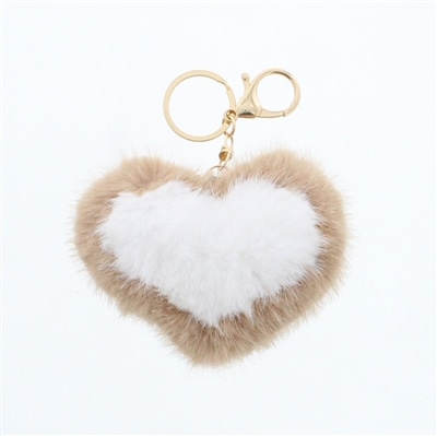 ハートコンビカラーエコファーチャーム