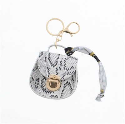 スカーフストラップミニバッグチャーム パイソン柄