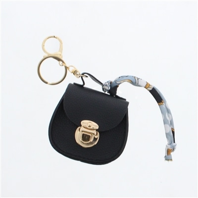 スカーフストラップミニバッグチャーム ソリッドカラー