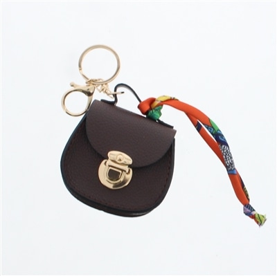 スカーフストラップミニバッグチャーム ソリッドカラー