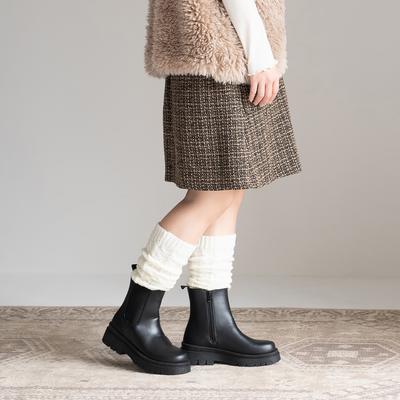 トラックソールレースサイドゴアショートブーツ